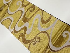 リサイクル　変わり曲線模様織出し袋帯